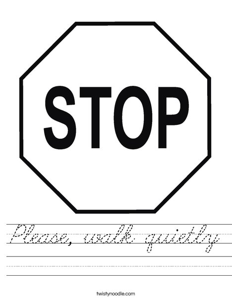 Stop Sign Worksheet