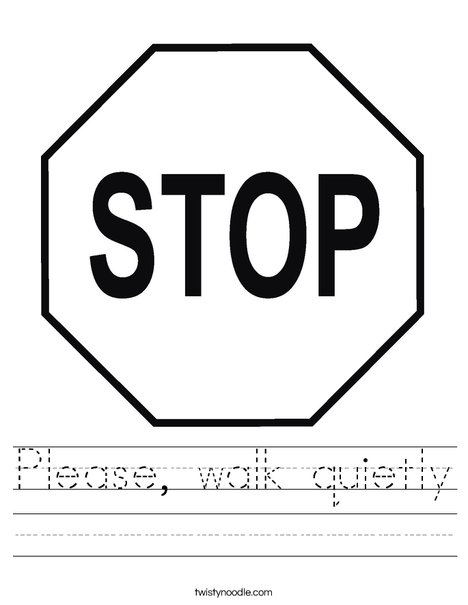 Stop Sign Worksheet