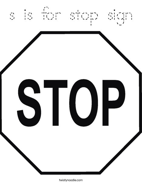 Stop Sign Coloring Page