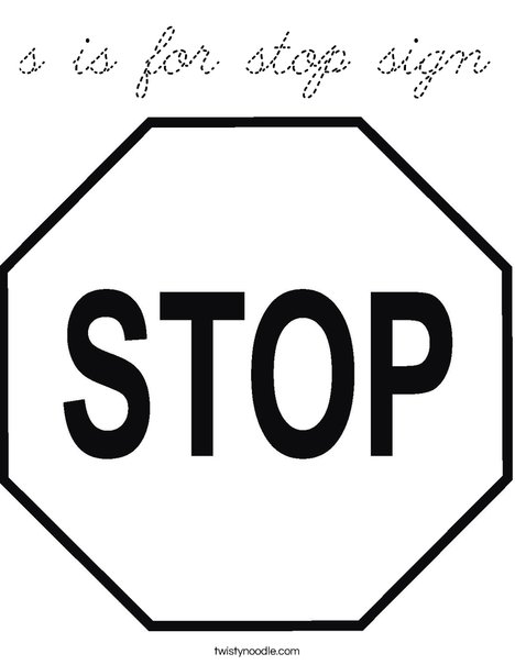 Stop Sign Coloring Page