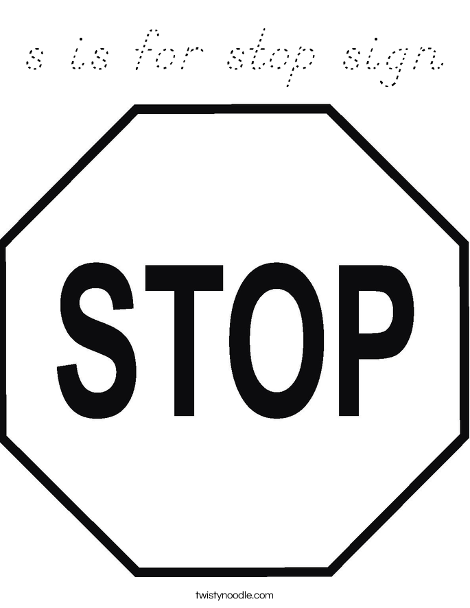 s is for stop sign Coloring Page