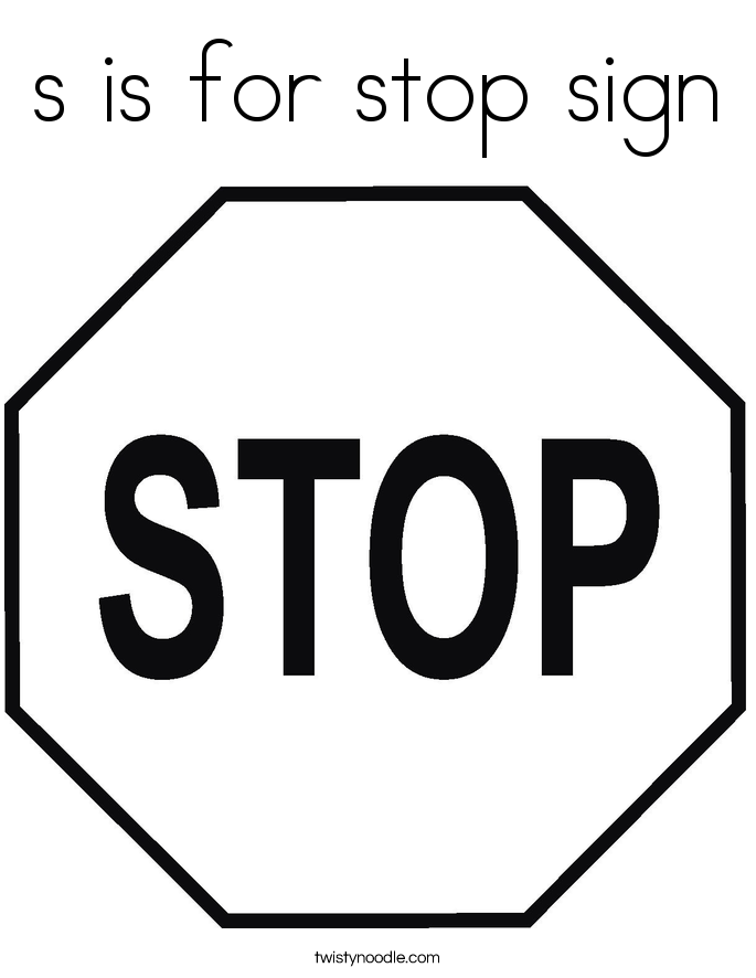 s is for stop sign Coloring Page