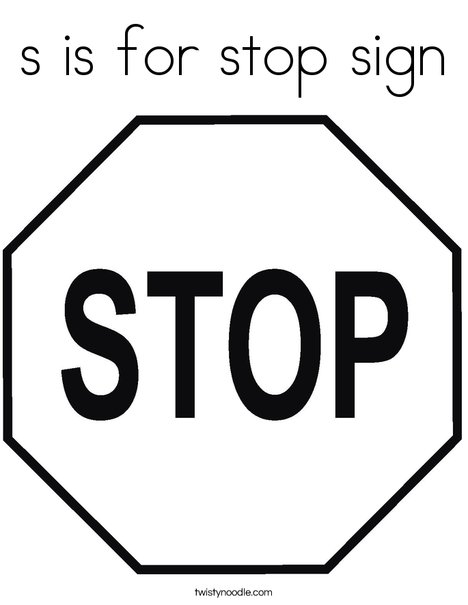 Stop Sign Coloring Page