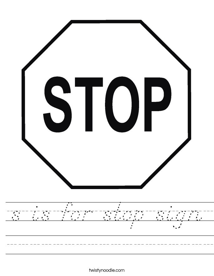 s is for stop sign Worksheet