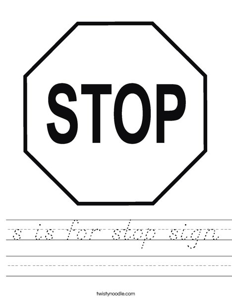 Stop Sign Worksheet