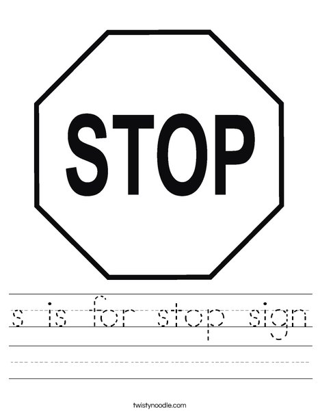 Stop Sign Worksheet