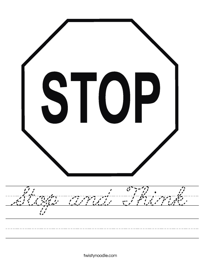 Stop and Think Worksheet