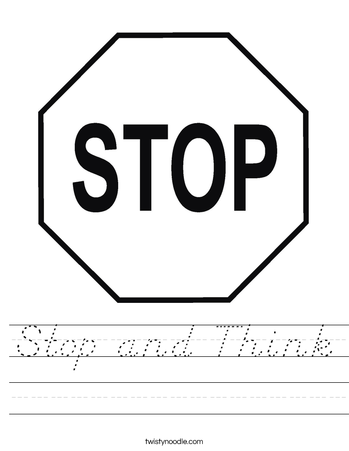 Stop and Think Worksheet