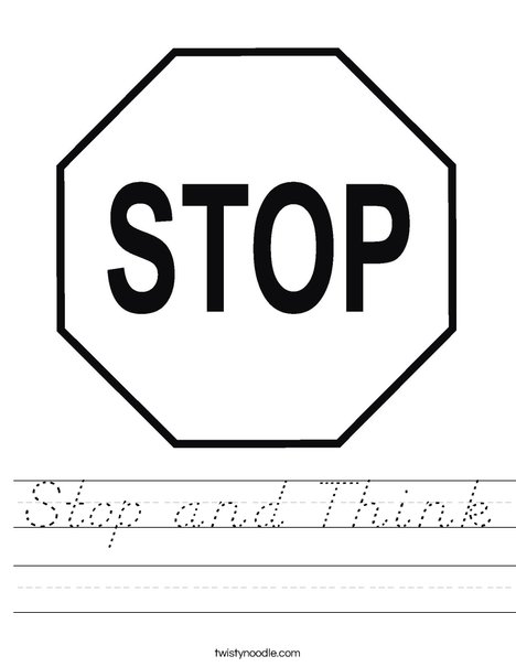 Stop Sign Worksheet