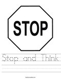 Stop and Think Worksheet