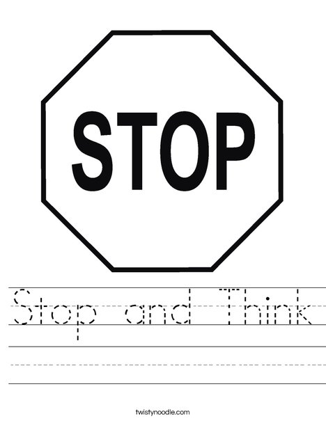 Stop Sign Worksheet