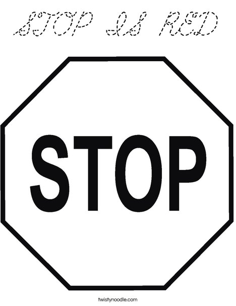 stop is red coloring page cursive twisty noodle