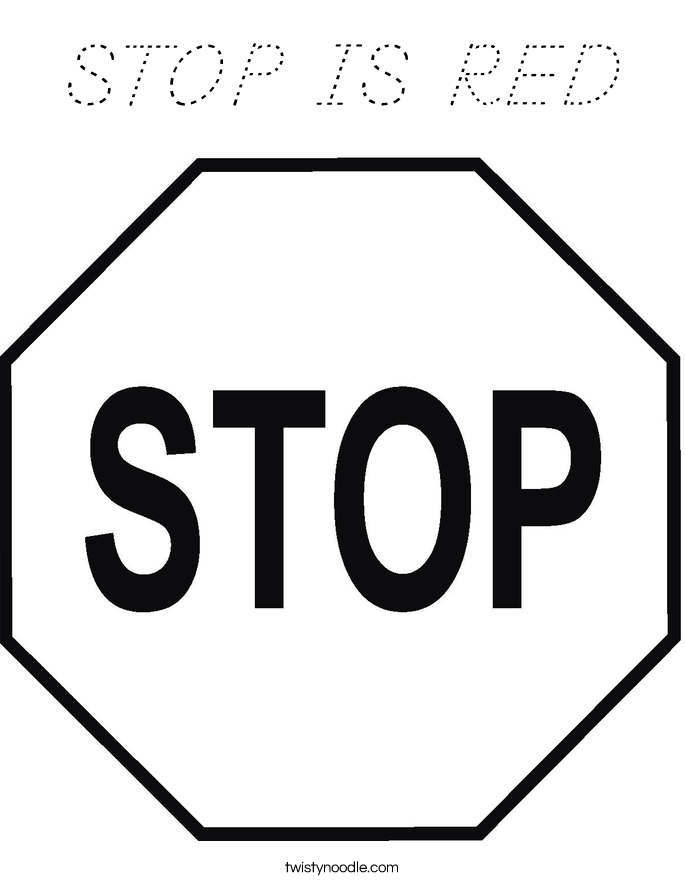 STOP IS RED Coloring Page