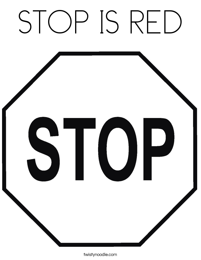 STOP IS RED Coloring Page