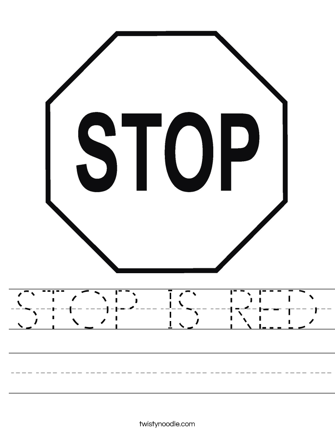 STOP IS RED Worksheet