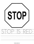 STOP IS RED Worksheet