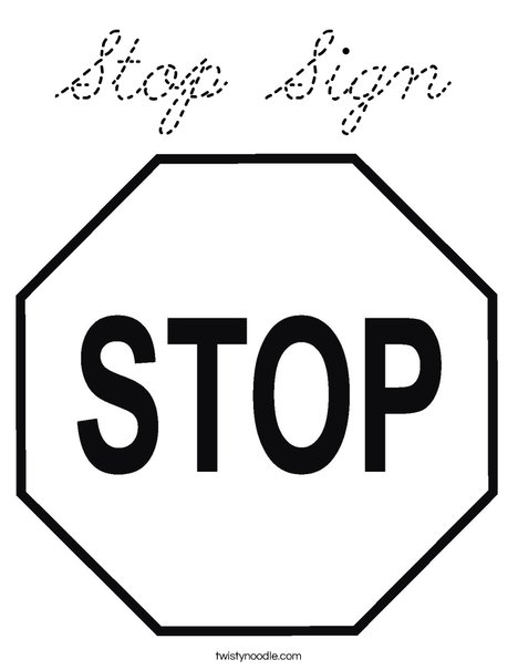 Stop Sign Coloring Page