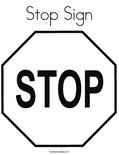 Stop SignColoring Page