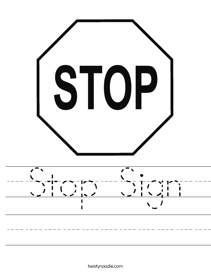 stop sign worksheet twisty noodle