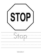 Stop Handwriting Sheet