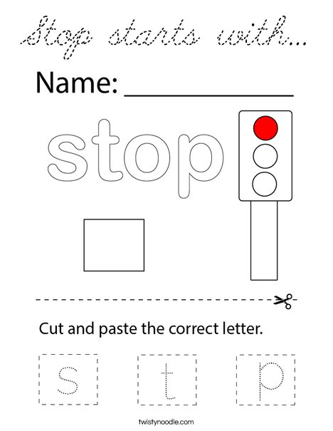 Stop starts with... Coloring Page