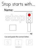 Stop starts with Coloring Page