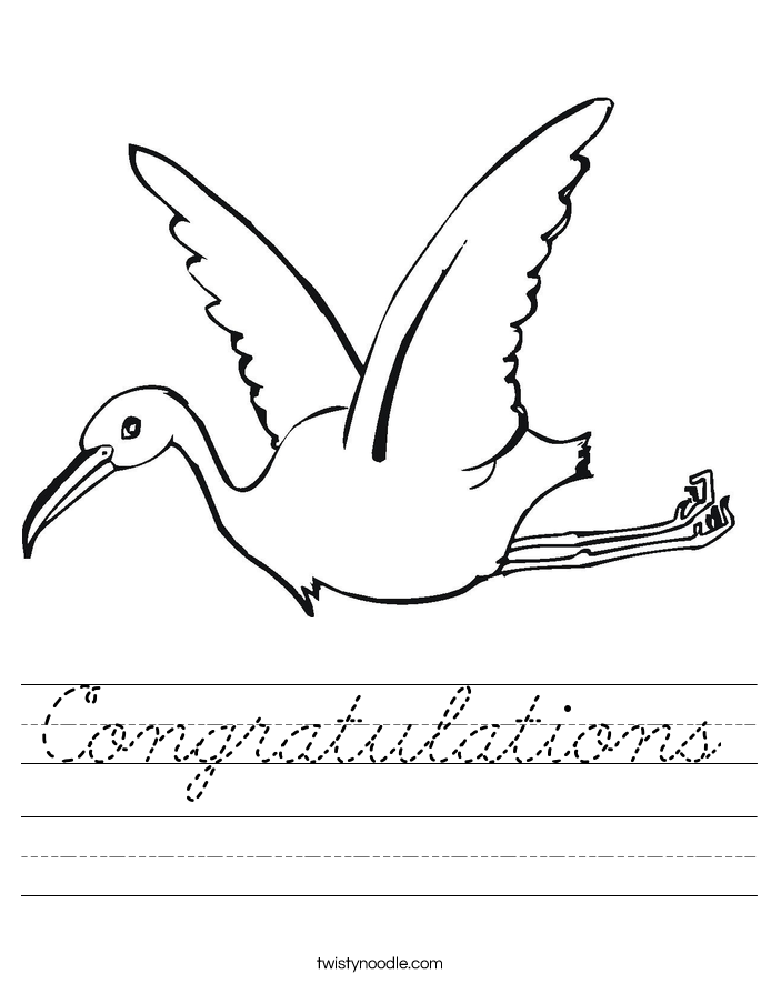 Congratulations Worksheet