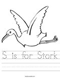 S is for Stork Worksheet