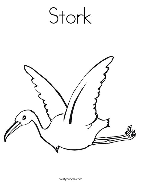 Stork Coloring Page - Twisty Noodle