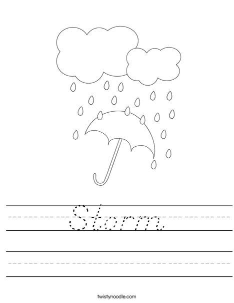 Storm Worksheet - D'Nealian - Twisty Noodle