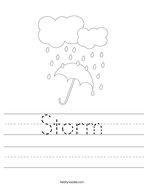 Storm Handwriting Sheet