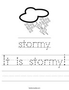 It is stormy Handwriting Sheet