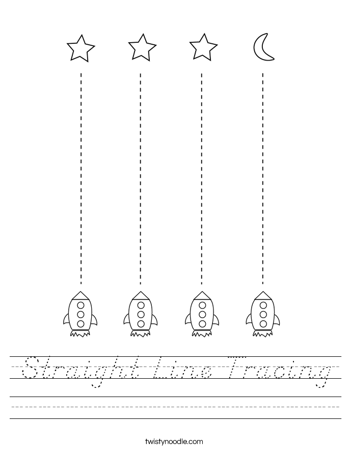 straight line tracing worksheet dnealian twisty noodle