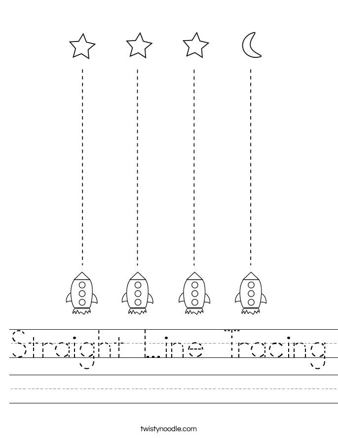 straight line tracing worksheet twisty noodle