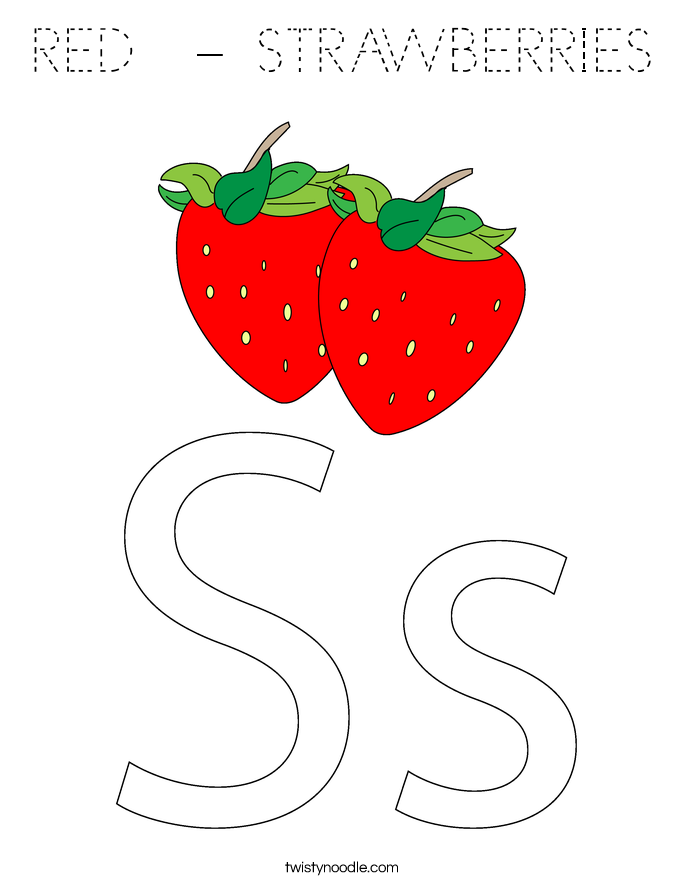 RED  - STRAWBERRIES Coloring Page