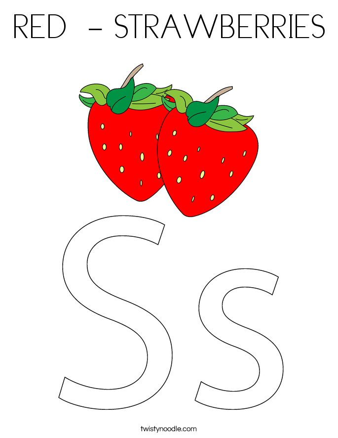 RED  - STRAWBERRIES Coloring Page