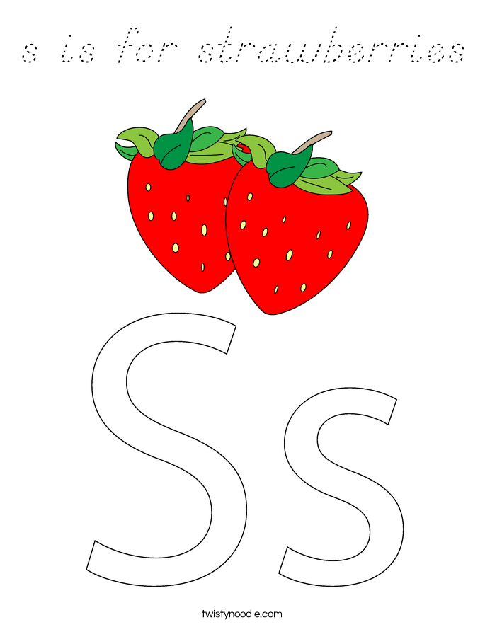 s is for strawberries Coloring Page