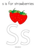 s is for strawberries Coloring Page