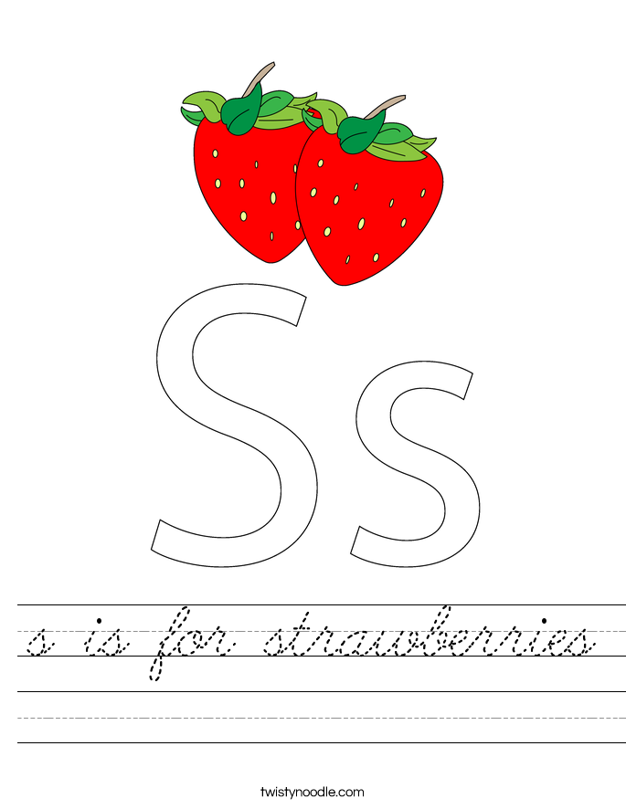 s is for strawberries Worksheet