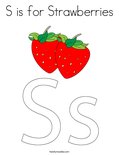 S is for Strawberries Coloring Page
