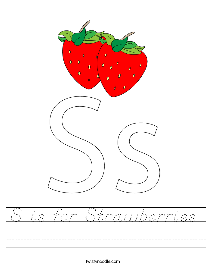S is for Strawberries Worksheet