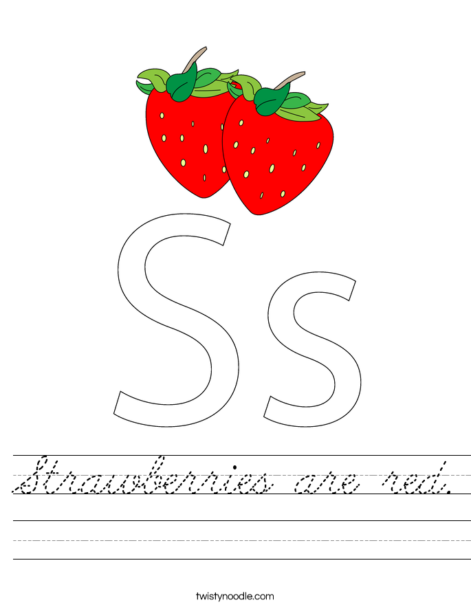 Strawberries are red. Worksheet