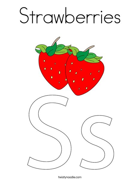 Strawberries Coloring Page Twisty Noodle