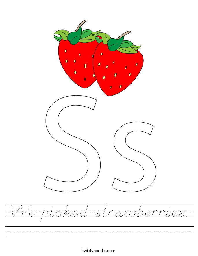 We picked strawberries. Worksheet