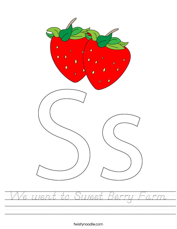 We went to Sweet Berry Farm Worksheet