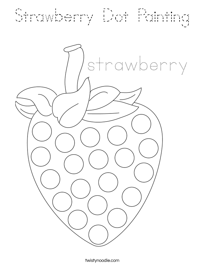 Strawberry Dot Painting Coloring Page