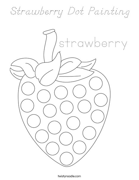 Strawberry Dot Painting Coloring Page