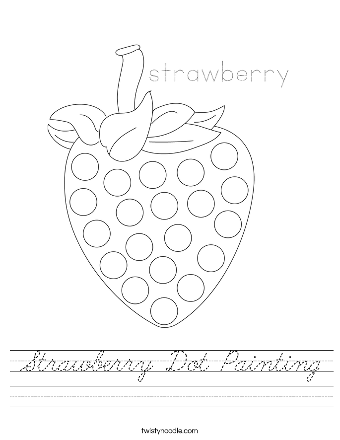 Strawberry Dot Painting Worksheet
