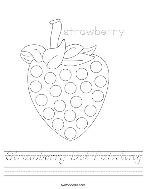 Strawberry Dot Painting Worksheet