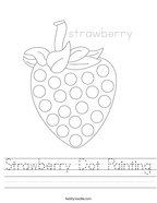 Strawberry Dot Painting Handwriting Sheet